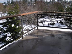Metal Deck Panel Salmon Scene